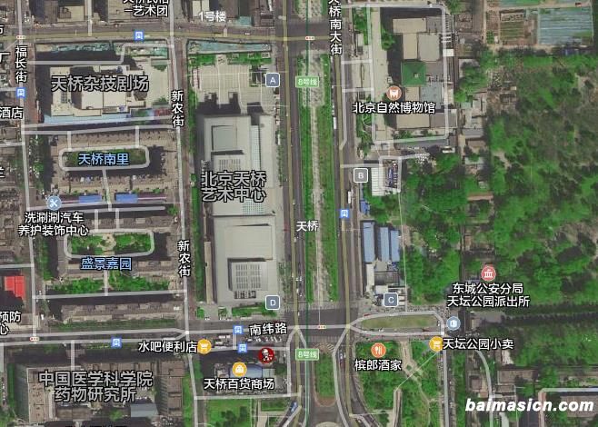 北京天桥演艺区卫星地图