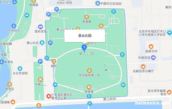 北京景山公园地图