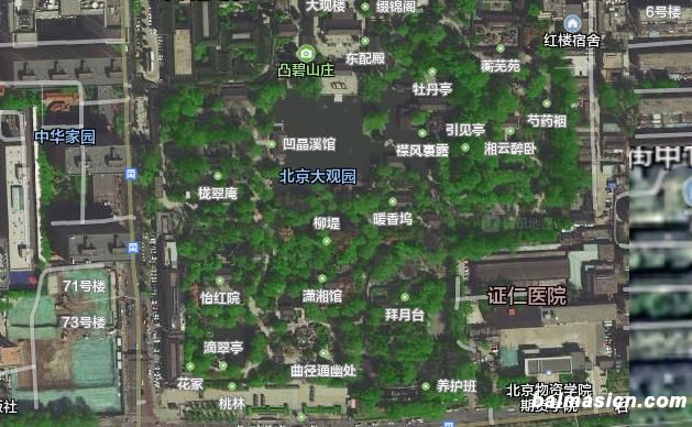 北京大观园卫星地图