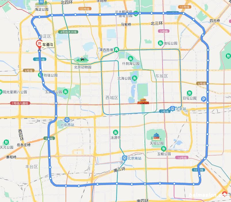 北京地铁10号线线路图